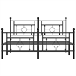vidaXL Powder-Coated Steel King Bed Frame in Black