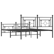vidaXL Powder-Coated Steel King Bed Frame in Black