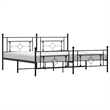 vidaXL Rectangular Powder-Coated Steel Full Bed Frame in Black