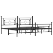 vidaXL Rectangular Powder-Coated Steel Full Bed Frame in Black