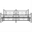 vidaXL Rectangular Powder-Coated Steel Full Bed Frame in Black