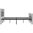 vidaXL Rectangular Powder-Coated Steel Full Bed Frame in Black