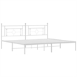vidaXL Powder-Coated Steel King/Double Bed Frame in White