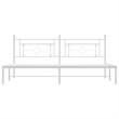 vidaXL Powder-Coated Steel King/Double Bed Frame in White