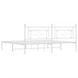 vidaXL Powder-Coated Steel King/Double Bed Frame in White