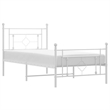 vidaXL 39.4x78.7 Powder-Coated Steel Bed Frame in White