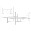 vidaXL 39.4x78.7 Powder-Coated Steel Bed Frame in White