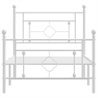 vidaXL 39.4x78.7 Powder-Coated Steel Bed Frame in White