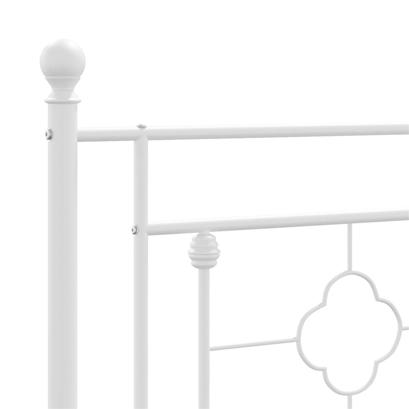 vidaXL 39.4x78.7 Powder-Coated Steel Bed Frame in White