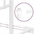 vidaXL 39.4x78.7 Powder-Coated Steel Bed Frame in White