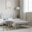 vidaXL 39.4x78.7 Powder-Coated Steel Bed Frame in White