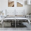 vidaXL Powder-Coated Steel King Size Bed Frame in White