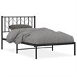 vidaXL Powder-Coated Steel Single Bed Frame in Black