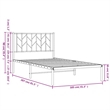 vidaXL Powder-Coated Steel Single Bed Frame in Black