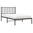 vidaXL Powder-Coated Steel Single Bed Frame in Black