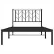 vidaXL Powder-Coated Steel Single Bed Frame in Black