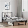 vidaXL Powder-Coated Steel Single Bed Frame in Black