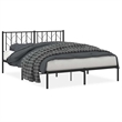 vidaXL Rectangular Powder-Coated Steel King Bed Frame in Black