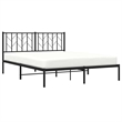 vidaXL Rectangular Powder-Coated Steel King Bed Frame in Black