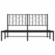 vidaXL Rectangular Powder-Coated Steel King Bed Frame in Black
