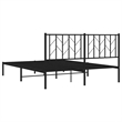 vidaXL Rectangular Powder-Coated Steel King Bed Frame in Black