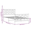 vidaXL 39.4 x 78.7 Powder-Coated Steel Bed Frame in Black