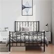vidaXL 39.4 x 78.7 Powder-Coated Steel Bed Frame in Black