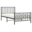 vidaXL 39.4 x 78.7 Powder-Coated Steel Bed Frame in Black