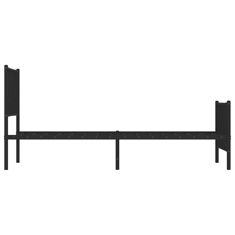 vidaXL 39.4 x 78.7 Powder-Coated Steel Bed Frame in Black