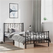 vidaXL 39.4 x 78.7 Powder-Coated Steel Bed Frame in Black