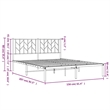 vidaXL Modern Rectangular Steel King Bed Frame in White