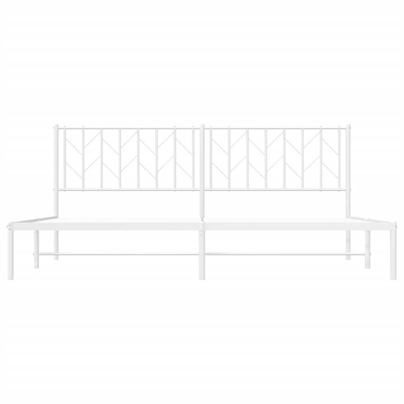 vidaXL Powder-Coated Steel King/Double Bed Frame in White