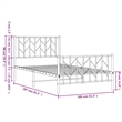 vidaXL Rectangular Durable Steel Single Bed Frame in White