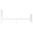 vidaXL Rectangular Durable Steel Single Bed Frame in White