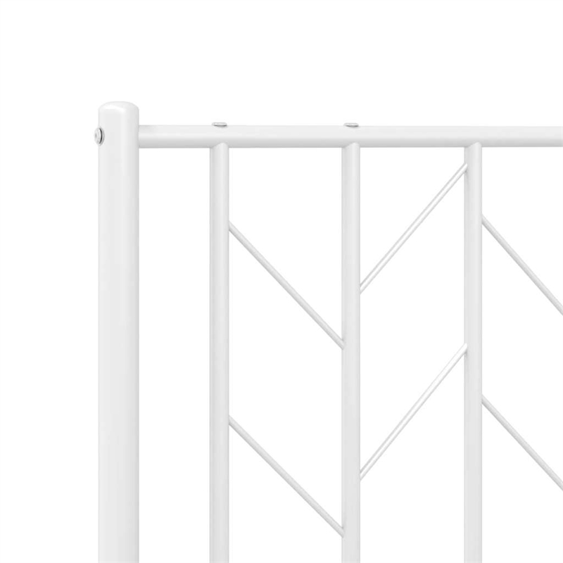 vidaXL Rectangular Durable Steel Single Bed Frame in White