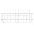 vidaXL Modern Rectangular Steel King Bed Frame in White
