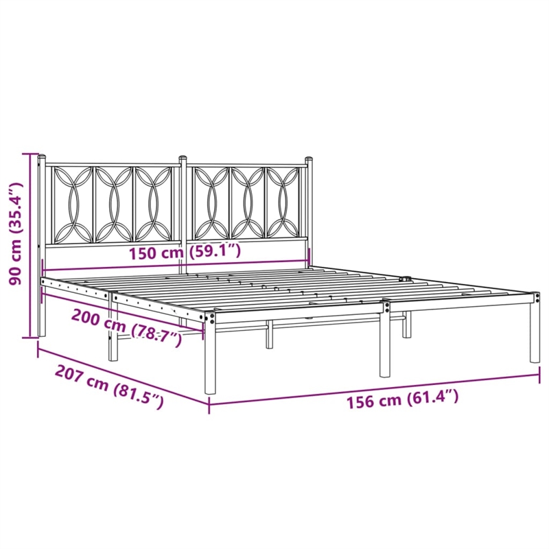 vidaXL Engineered Wood King Bed Frame in Black
