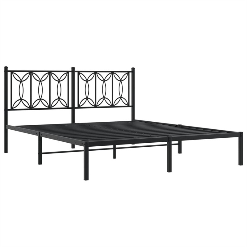 vidaXL Engineered Wood King Bed Frame in Black