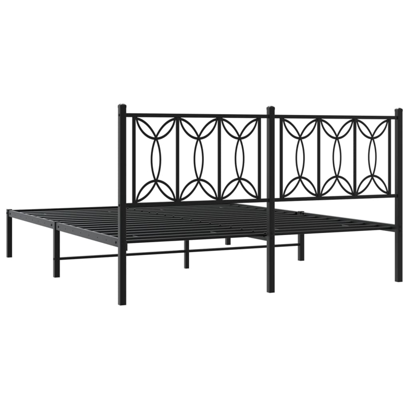vidaXL Engineered Wood King Bed Frame in Black