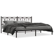 vidaXL Rectangular Modern Steel Full Bed Frame in Black