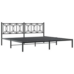 vidaXL Rectangular Modern Steel Full Bed Frame in Black