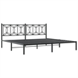 vidaXL Rectangular Modern Steel Full Bed Frame in Black
