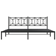 vidaXL Rectangular Modern Steel Full Bed Frame in Black