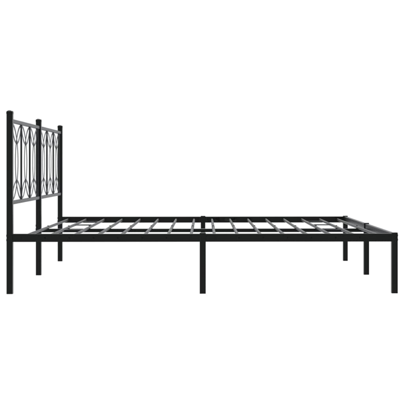 vidaXL Rectangular Modern Steel Full Bed Frame in Black