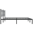 vidaXL Rectangular Modern Steel Full Bed Frame in Black