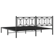 vidaXL Rectangular Modern Steel Full Bed Frame in Black