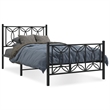 vidaXL Engineered wood Twin Bed Frame in Black