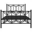 vidaXL Engineered wood Twin Bed Frame in Black