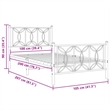 vidaXL Engineered wood Twin Bed Frame in Black