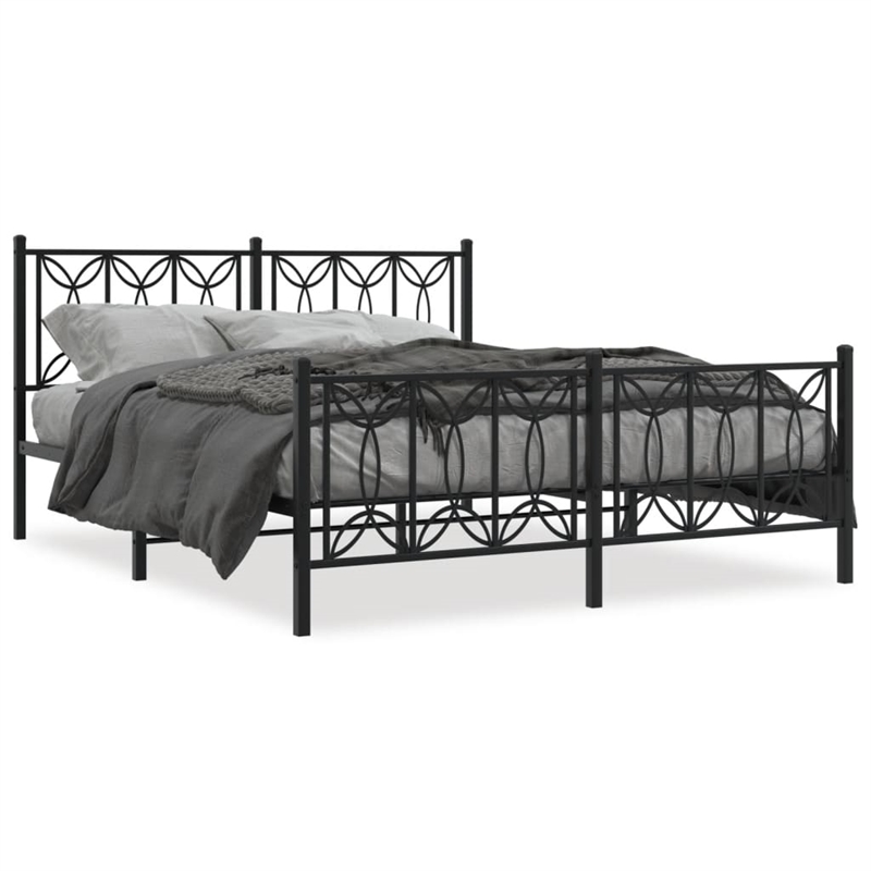 vidaXL Engineered Wood King Bed Frame in Black